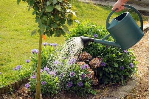 Lush garden with diverse plants and healthy soil